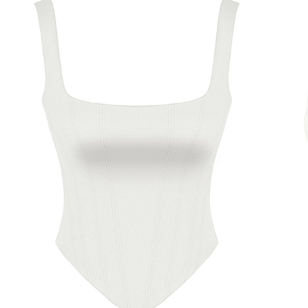 HOUSE OF CB 'Rafa' Ivory Satin Longline Corset NWOT - Picture 6 of 10